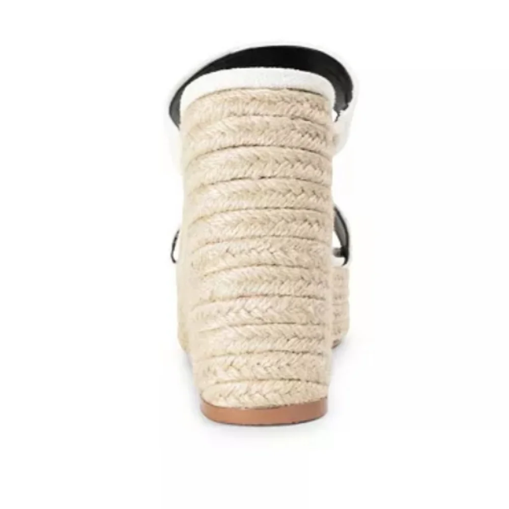 ESPADRILLE SMASH LUNA TWO STRAP SLIDE PLATFORM WHITE Womens NEW IN BOX